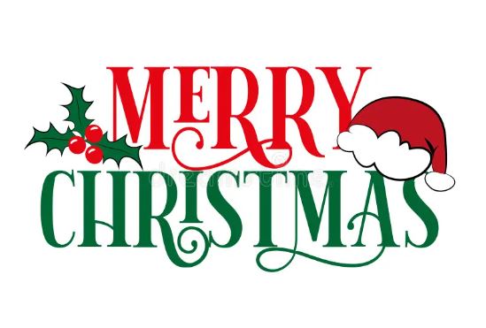 Merry Christmas with Mistletoe + Santa Hat