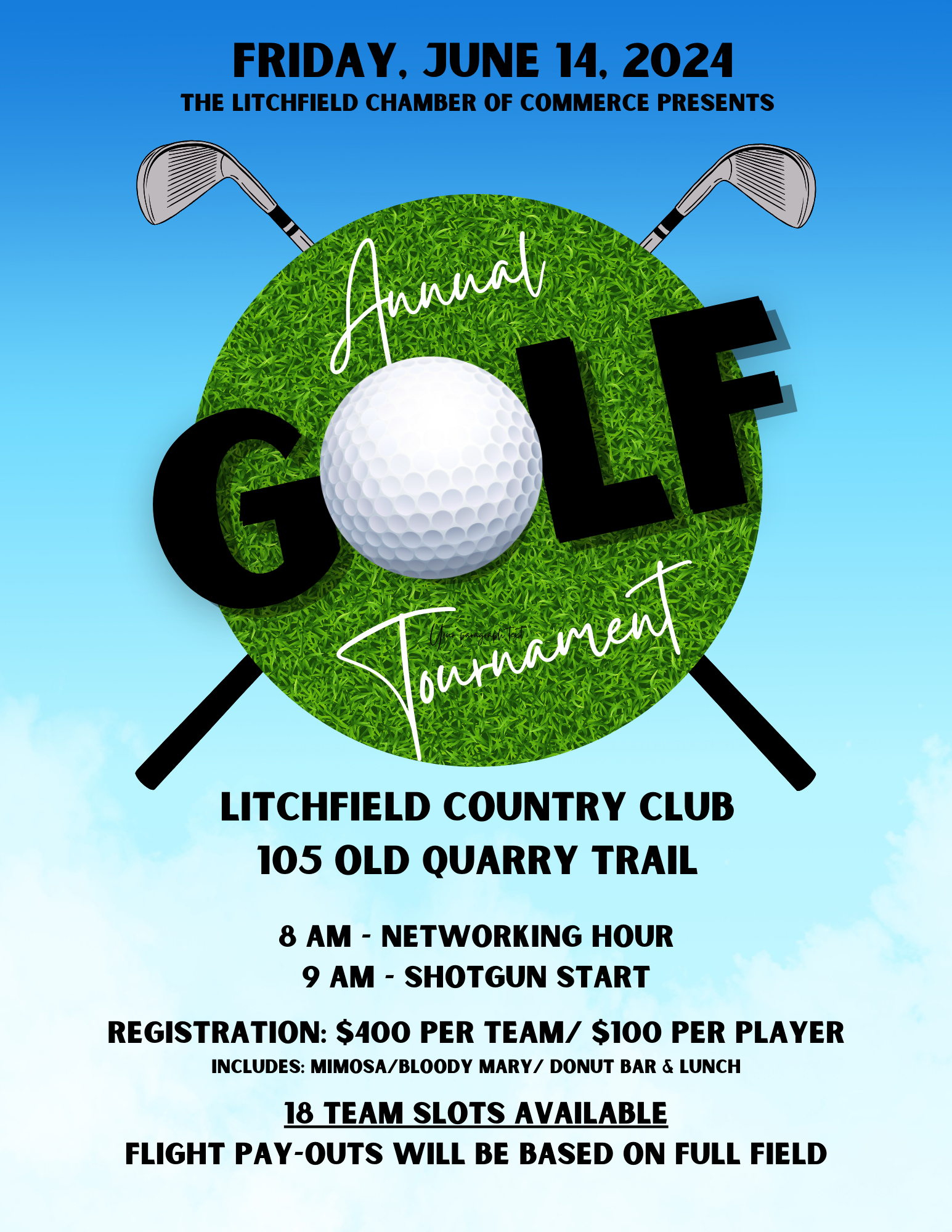 2024 Annual Golf Tournament Flyer