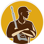 illustration of a person holding a pressure washing wand